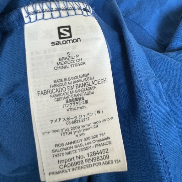 Men’s Salomon T shirt in royal blue with graphic logo - Picture 9 of 9